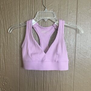 Year of Ours Ribbed Racerback Sports Bra Size XS‎ Lavender Purple Athletic Gym